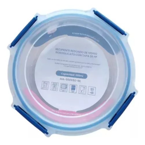 Tuper Vidrio Hermetico Redondo Horno Frezzer Microondas M