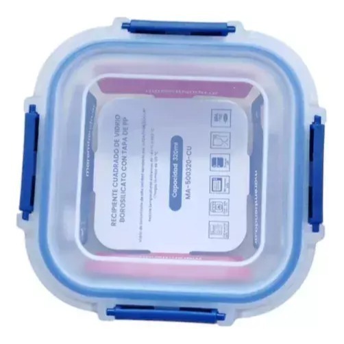 Tuper Vidrio Hermetico Cuadrado Horno Frezzer Microondas C