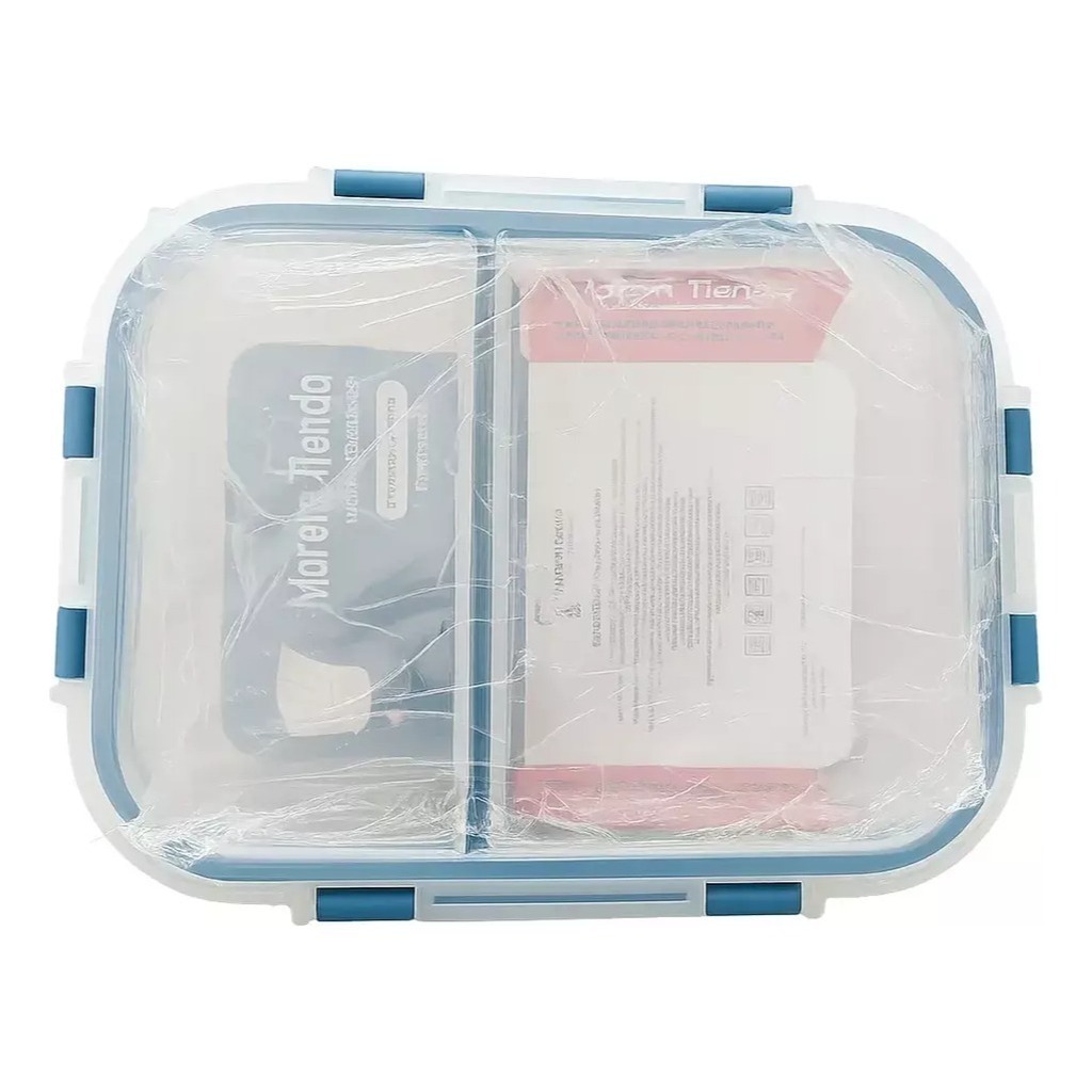 Tuper Vidrio Hermetico Rectangular 2 Divisiones Horno 980ml