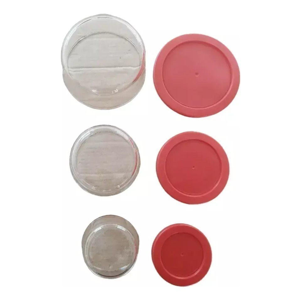 Set 3 Bowl De Vidrio Apto Horno Con Tapa Cocina Fuente
