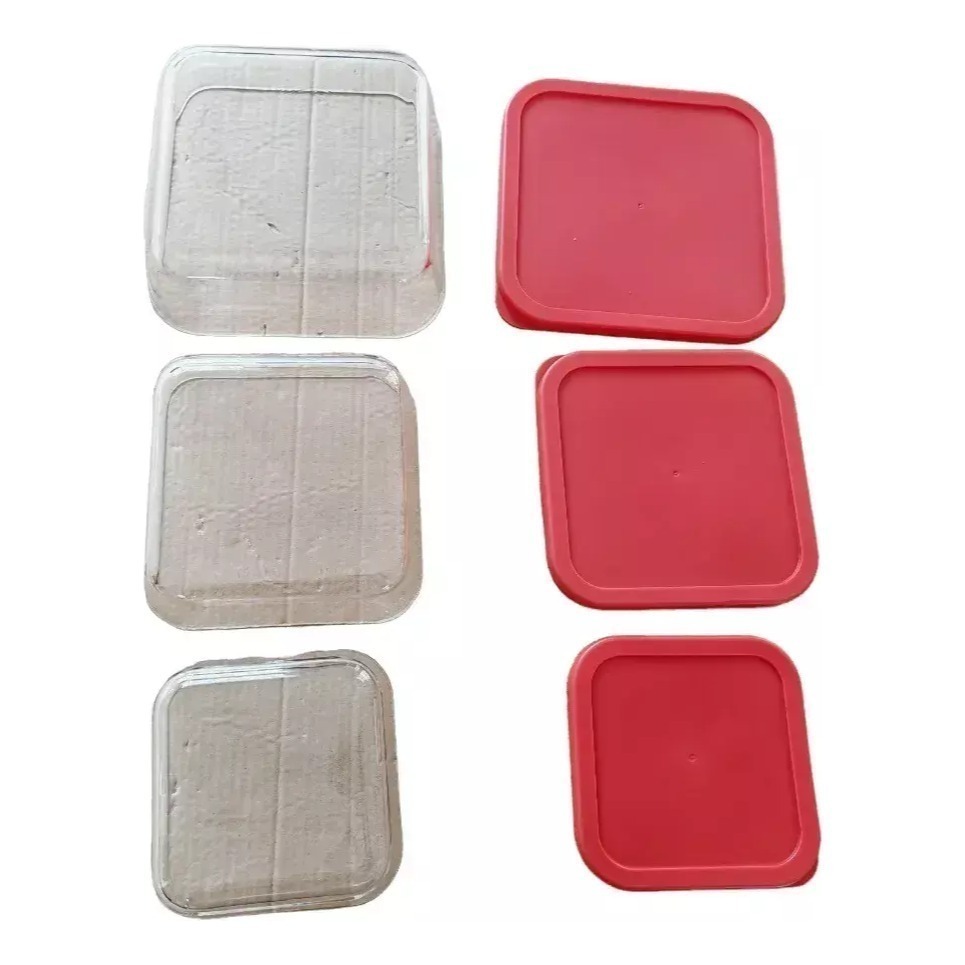 Set 3 Fuentes Vidrio Tipo Pirex Horno Micro Cuadradas Tapa
