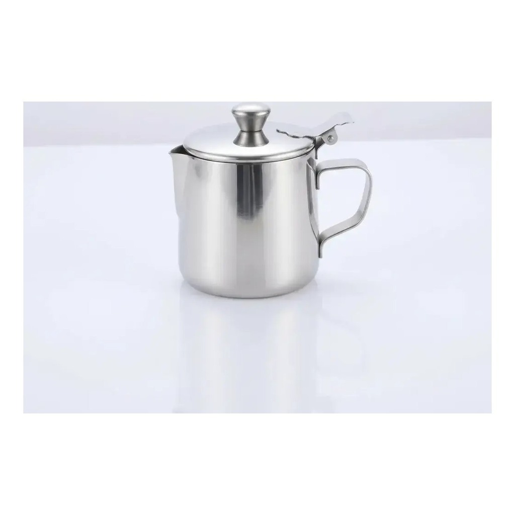 Jarra De Acero Inoxidable 600ml Con Manija Y Tapa Gris