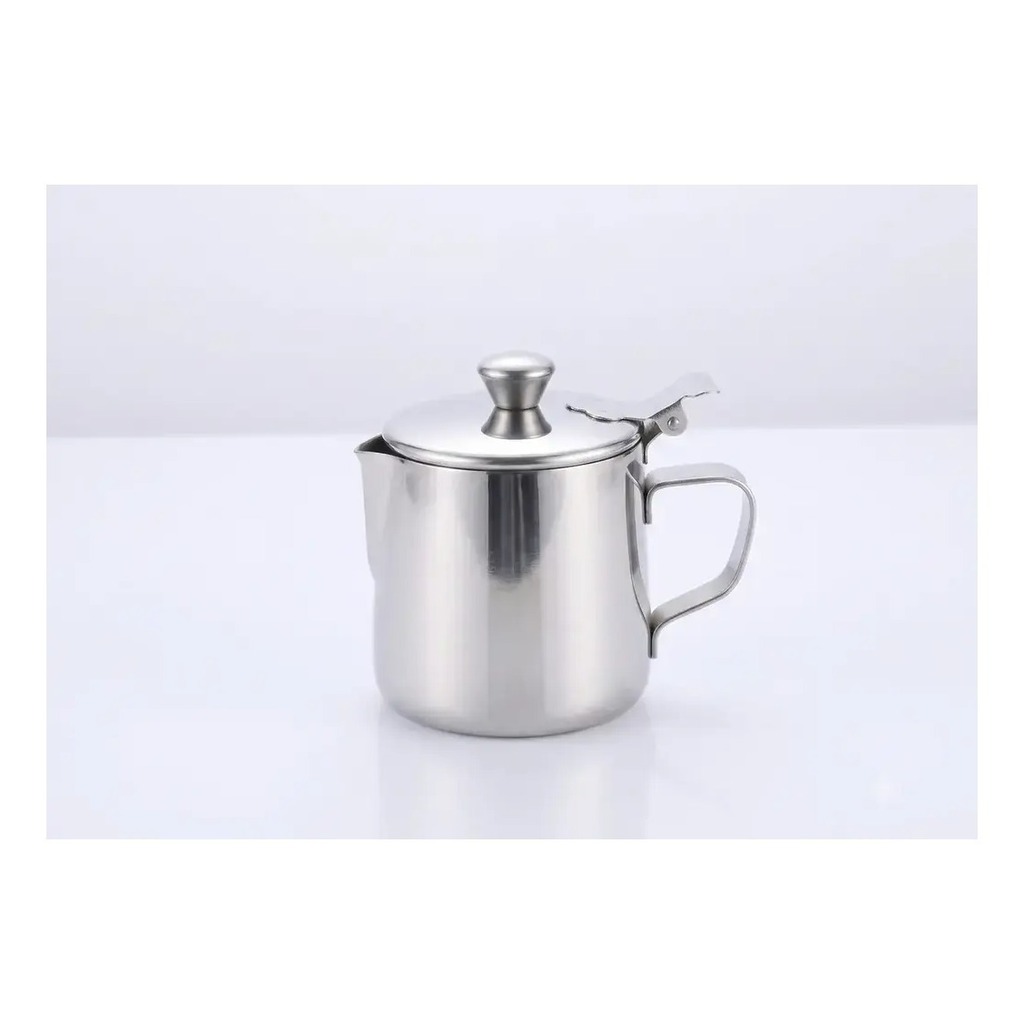 Jarra De Acero Inoxidable 600ml Con Manija Y Tapa Gris