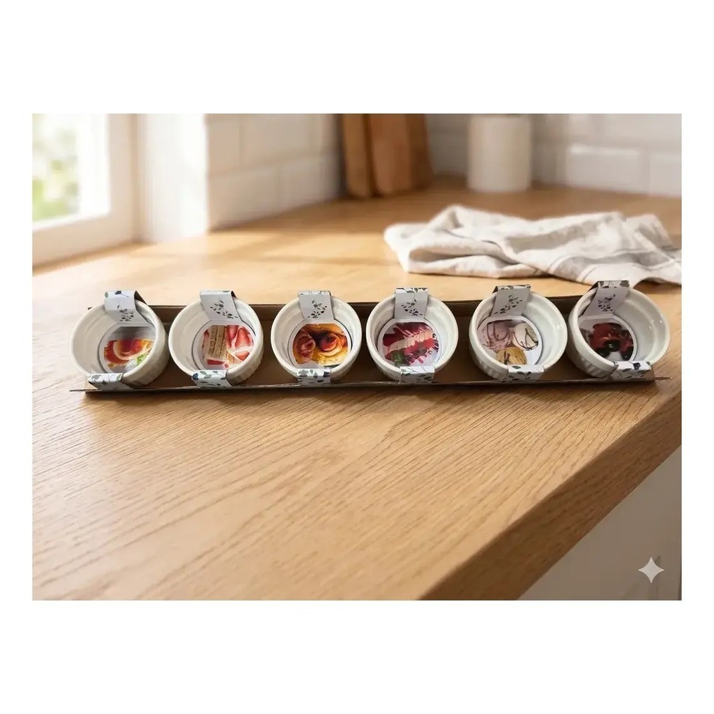 Pack 6 Copetinero Porcelana 7cm X 4 Cm Apto Horno Micro