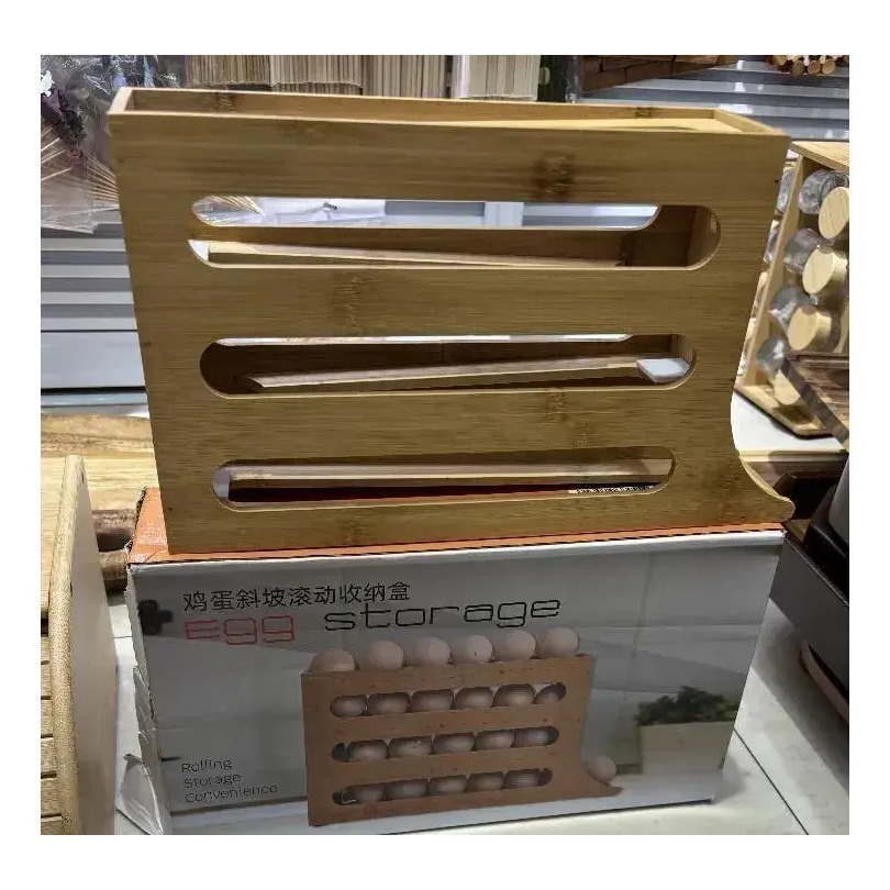 Huevera Deslizante Organizadora Premium Bambu