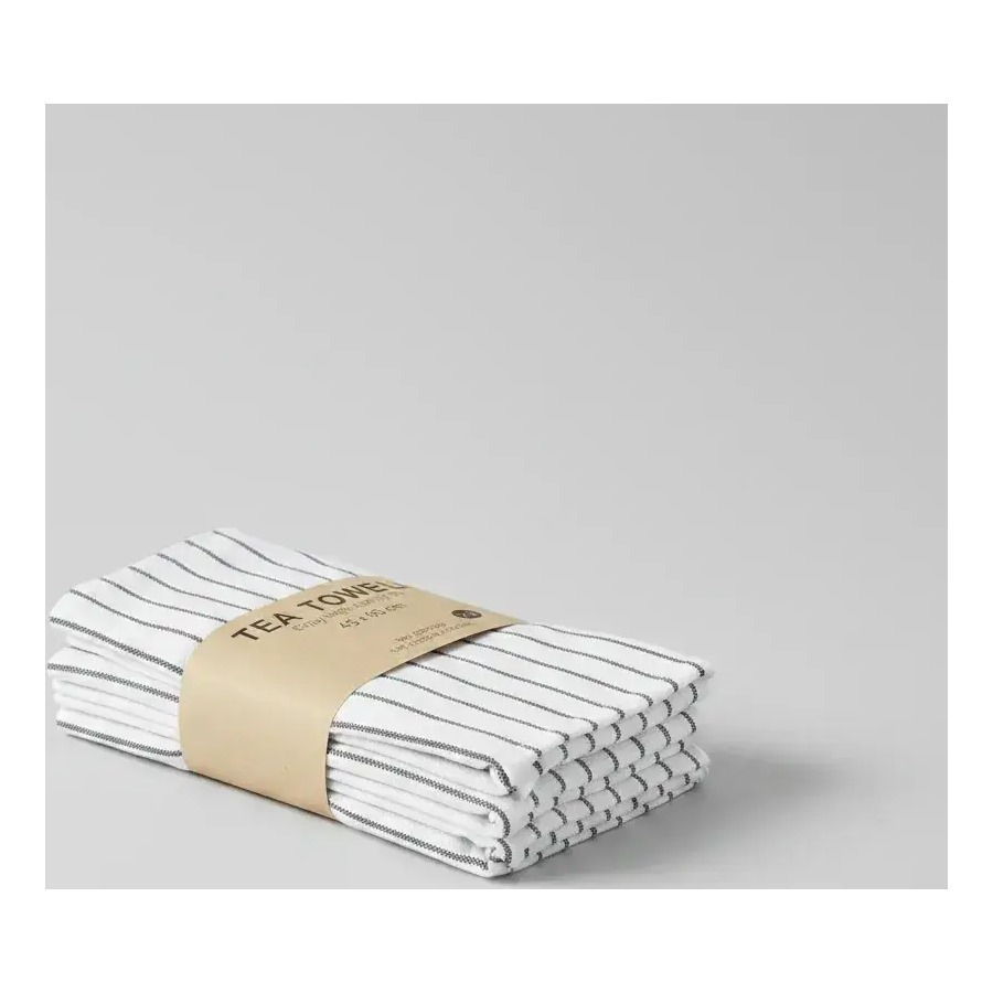 Set X 3 Repasadores Rayados Blanco Y Negro 60x45 Cm