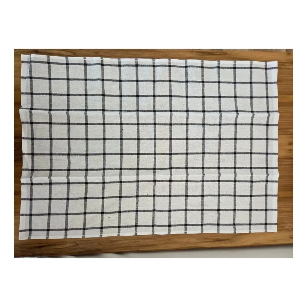 Set X 2 Repasadores Cuadruculados De Algodon 62 X 43 Cm