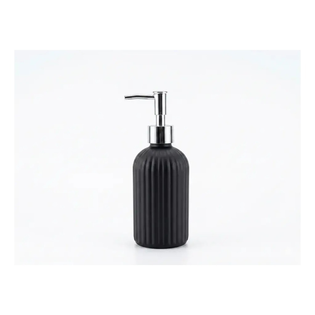 Dispenser Jabón Líquido Negro Con Dosificador Gris