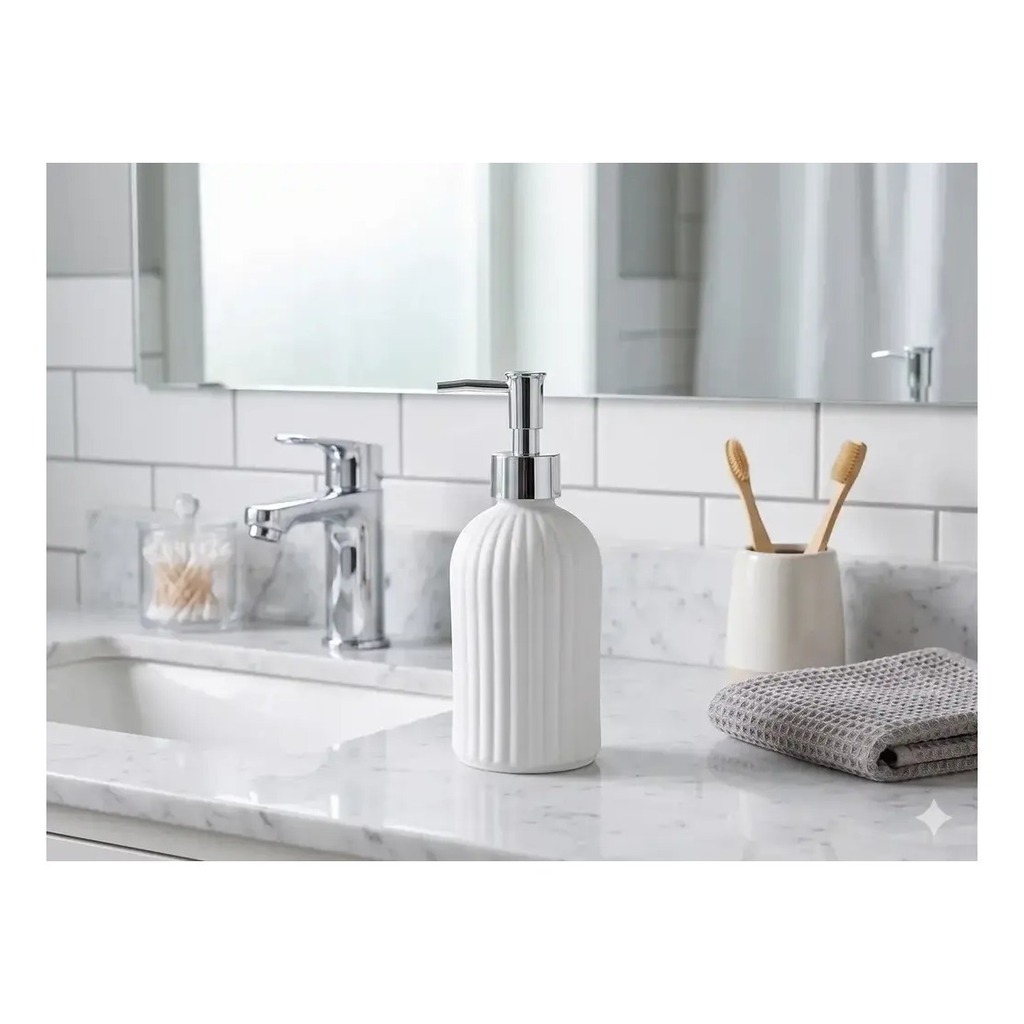 Dispenser Jabón Líquido Negro Con Dosificador Gris