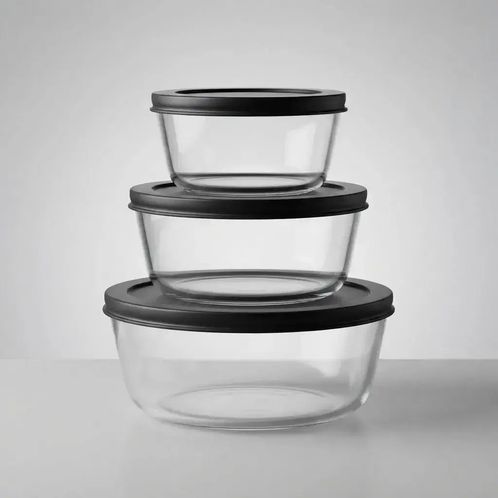 Set 3 Bowl De Vidrio Apto Horno Con Tapa Cocina Fuente