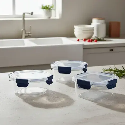 Kit6 Tuper Hermetico Recipientes Vidrio Pirex Horno Frezzer Color