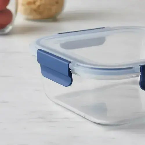 Setx3 Tuper Vidrio Hermetico Cuadrado Horno Frezzer Microsml Azul
