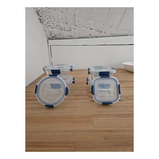 Kit6 Tuper Hermetico Recipientes Vidrio Pirex Horno Frezzer Color