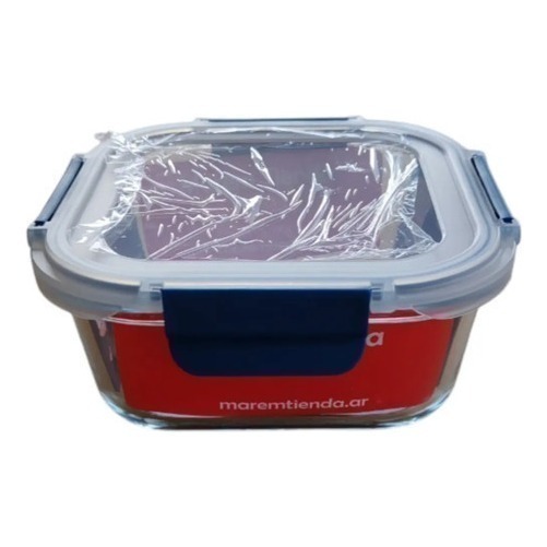 Setx3 Tuper Vidrio Hermetico Cuadrado Horno Frezzer Microsml Azul
