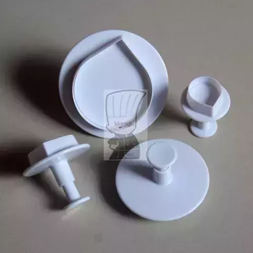 Cortador De Émbolo Pétalo De Flor X4 Repostería Galletas Porcelana Fría