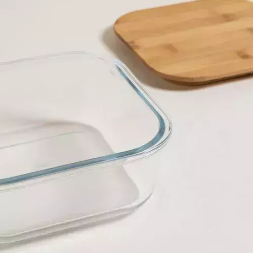 Pack 3 Taper Tuper CuadradoVidrio Hermetico Bambu Organizador MLXL
