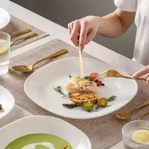 Plato Postre Cuadrado Vidrio Opalina Carol Vop Unidad