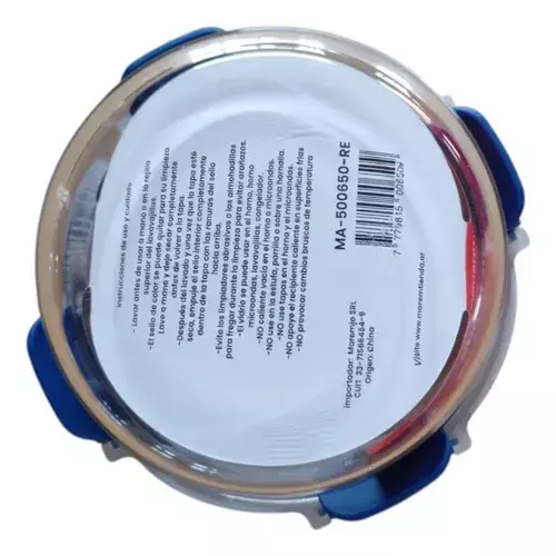 Tuper Vidrio Hermetico Redondo Horno Frezzer Microondas M